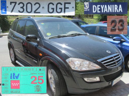 Vehículos abandonados, verlassene Fahrzeuge, Madrid, Spanien, SsangYong Kyron, Kennzeichen 7302 GGF, Erstzulassung Juli 2008, Calle Deyanira 23, 28022 Madrid im Mai 2026