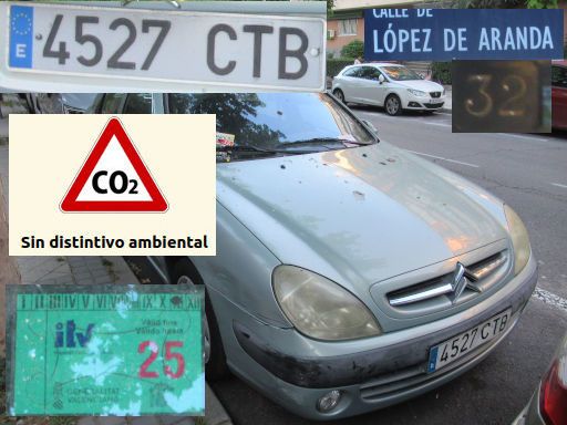 Vehículos abandonados, verlassene Fahrzeuge, Madrid, Spanien, Citroën Xsara HDI, Kennzeichen 4527 CTB, Erstzulassung März 2004, Calle Lopez de Aranda 32, 28027 Madrid im Mai 2026