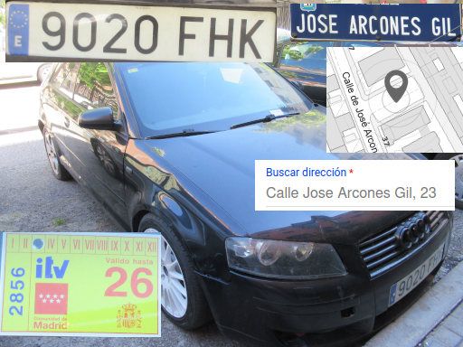Vehículos abandonados, verlassene Fahrzeuge, Madrid, Spanien, Audi A3, Kennzeichen 9020 FHK, Erstzulassung November 2006, Calle Jose Arcones Gil 23, 28017 Madrid im Mai 2026