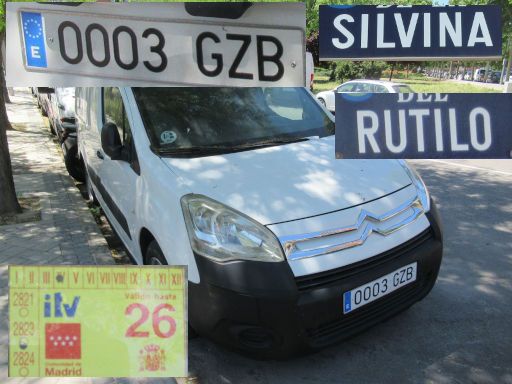 Vehículos abandonados, verlassene Fahrzeuge, Madrid, Spanien, Citroën Berlingo, Kennzeichen 0003 GZB, Erstzulassung Oktober 2010, Calle Silvina / Calle Rutilo, 28041 Madrid im Mai 2026