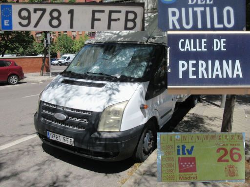 Vehículos abandonados, verlassene Fahrzeuge, Madrid, Spanien, Ford Kühltransporter, Kennzeichen 9781 FFB, Erstzulassung August 2006, Calle Rutilo / Calle Periana, 28041 Madrid im Mai 2026