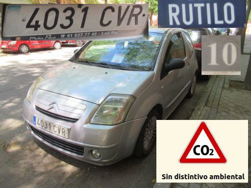 Vehículos abandonados, verlassene Fahrzeuge, Madrid, Spanien, Citroën C2, Kennzeichen 4031 CVR, Erstzulassung April 2004, Calle Rutilo 10, 28041 Madrid im Mai 2026