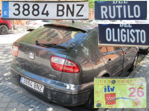 Vehículos abandonados, verlassene Fahrzeuge, Madrid, Spanien, Seat Leon, Kennzeichen 3884 BNZ, Erstzulassung November 2001, Calle Rutilo / Calle Olgisto, 28041 Madrid im Mai 2026