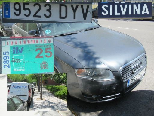 Vehículos abandonados, verlassene Fahrzeuge, Madrid, Spanien, Audi A4 3.2 quattro, Kennzeichen 9523 DYV, Erstzulassung Januar 2005, Calle Silvina, 28041 Madrid im Mai 2026