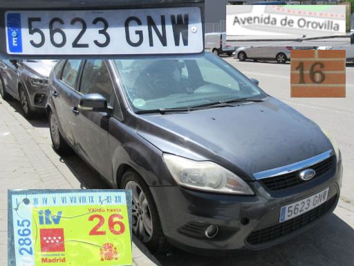 Vehículos abandonados, verlassene Fahrzeuge, Madrid, Spanien, Ford Focus TDCi, Kennzeichen 5623 GNW, Erstzulassung Juli 2009, Avenida de Orovilla 16, 28041 Madrid im Mai 2026