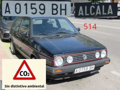Vehículos abandonados, verlassene Fahrzeuge, Madrid, Spanien, Volkswagen Golf, Kennzeichen A 0159 BH, Erstzulassung Januar 1989, Calle Alcala 514, 28027 Madrid im Mai 2026