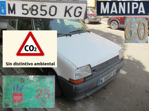 Vehículos abandonados, verlassene Fahrzeuge, Madrid, Spanien, Renault 5, Kennzeichen M 5850 KG, Erstzulassung September 1989, Calle Manipa 60, 28027 Madrid im Mai 2026