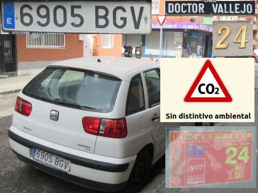 Vehículos abandonados, verlassene Fahrzeuge, Madrid, Spanien, Seat Ibiza TDI, Kennzeichen 6905 BGV, Erstzulassung März 2001, Calle Doctor Vallejo 24, 28027 Madrid im Mai 2026