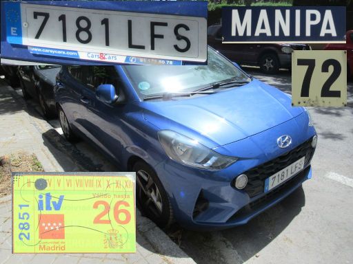 Vehículos abandonados, verlassene Fahrzeuge, Madrid, Spanien, Hyundai i10, Kennzeichen 7181 LFS, Erstzulassung Februar 2020, Calle Manipa 72, 28027 Madrid im Mai 2026