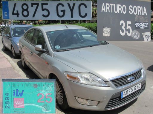 Vehículos abandonados, verlassene Fahrzeuge, Madrid, Spanien, Ford Mondeo, Kennzeichen 4875 GYC, Erstzulassung Juli 2010, Calle Arturio Soria 35, 28027 Madrid im Mai 2026
