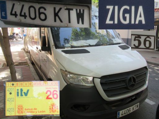 Vehículos abandonados, verlassene Fahrzeuge, Madrid, Spanien, Mercedes-Benz Sprinter 316 CDi, Kennzeichen 4406 KTW, Erstzulassung Februar 2019, Calle Zigia 56, 28027 Madrid im Mai 2026