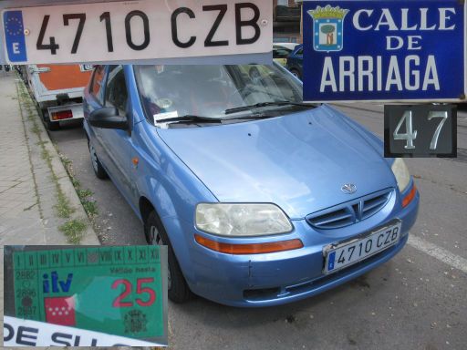 Vehículos abandonados, verlassene Fahrzeuge, Madrid, Spanien, Daewoo Kalos, Kennzeichen 4710 CZB, Erstzulassung August 2004, Calle Arriaga 47, 28017 Madrid im Mai 2026