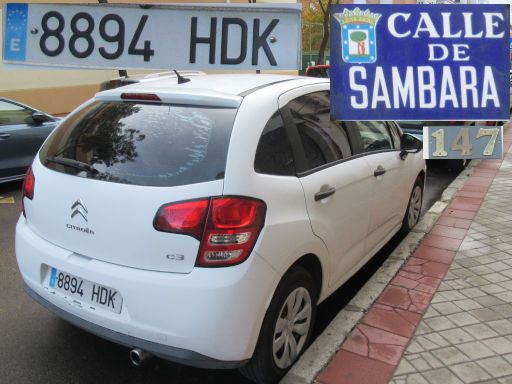 Veh&iacute;culos abandonados, verlassene Fahrzeuge, Madrid, Spanien, Citroen C3, Kennzeichen 8894 HDK, Erstzulassung Mai 2011, Calle Sambara 147, 28027 Madrid im November 2025