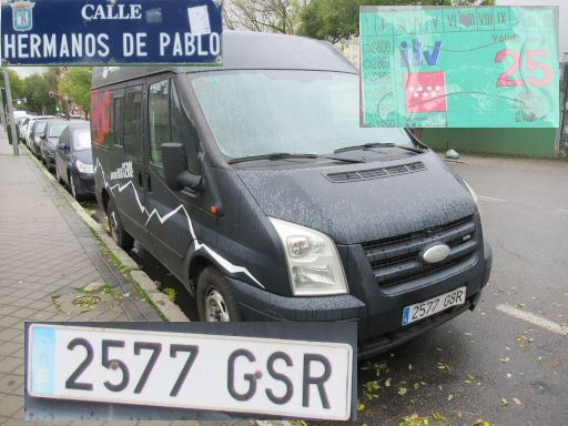 Veh&iacute;culos abandonados, verlassene Fahrzeuge, Madrid, Spanien, Ford Transit, Kennzeichen 2577 GSR, Erstzulassung Dezember 2009, Calle Hermanos de Pablo, 28027 Madrid im November 2025