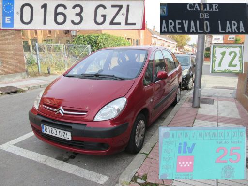 Veh&iacute;culos abandonados, verlassene Fahrzeuge, Madrid, Spanien, Citroen Xsara, Kennzeichen 0163 GZL, Erstzulassung November 2010, Calle Arevalo Lara 12, 28027 Madrid im November 2025