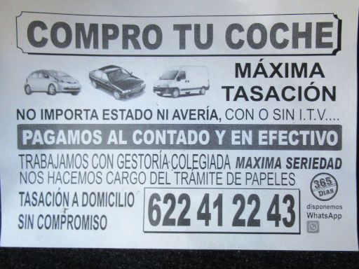 Vehículos abandonados, verlassene Fahrzeuge, Madrid, Spanien, Auto Kärtchenhändler ohne Name Mobiltelefon +34 622 41 2243 im Oktober 2025