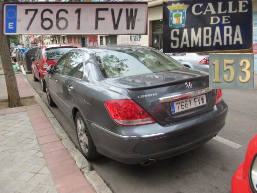 Veh&iacute;culos abandonados, verlassene Fahrzeuge, Madrid, Spanien, Honda Legend, Kennzeichen 7661 FVW, Erstzulassung September 2007, Calle Sambara 153, 28027 Madrid im Oktober 2026