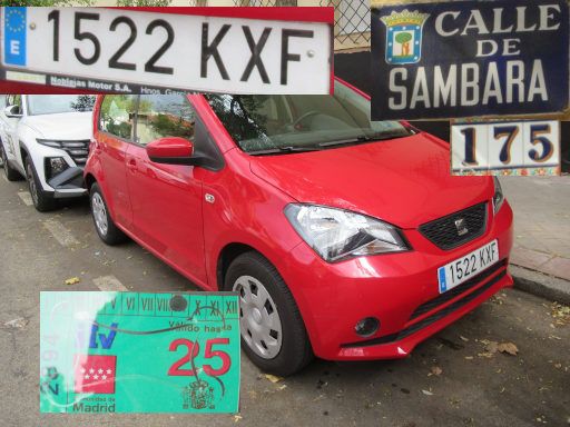 Veh&iacute;culos abandonados, verlassene Fahrzeuge, Madrid, Spanien, Seat Mii, Kennzeichen 1522 KXF, Erstzulassung Mai 2019, Calle Sambara 175, 28027 Madrid im Oktober 2026
