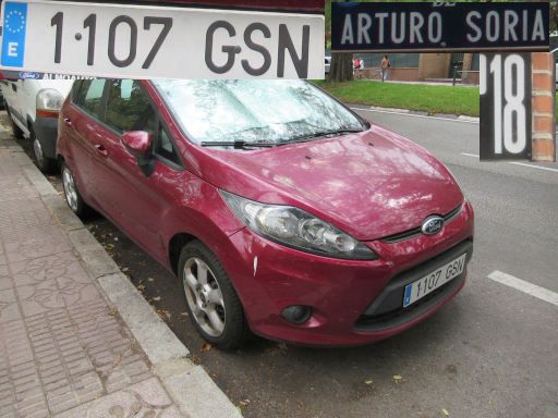Veh&iacute;culos abandonados, verlassene Fahrzeuge, Madrid, Spanien, Ford Fiesta, Kennzeichen 1107 GSN, Erstzulassung Dezember 2009, Calle Arturo Soria 18, 28027 Madrid im Oktober 2026