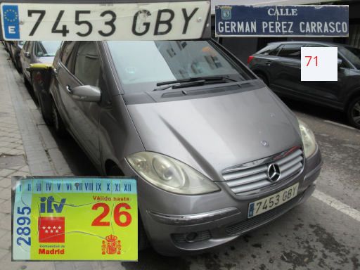 Veh&iacute;culos abandonados, verlassene Fahrzeuge, Madrid, Spanien, Mercedes-Benz A 180 CDI, Kennzeichen 7453 GBY, Erstzulassung M&auml;rz 2008, Calle German Perez Carrasco 71, 28027 Madrid im Oktober 2026