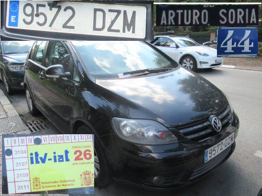 Veh&iacute;culos abandonados, verlassene Fahrzeuge, Madrid, Spanien, Volkswagen Golf Plus 2.0 TDI, Kennzeichen 9572 DZM, Erstzulassung Mai 2006, Calle Arturo Soria 44, 28027 Madrid im Oktober 2026