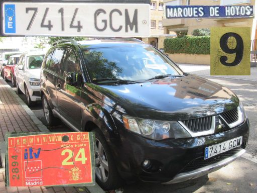 Veh&iacute;culos abandonados, verlassene Fahrzeuge, Madrid, Spanien, Mitsubishi Outlander, Kennzeichen 7414 GCM, Erstzulassung April 2008, Calle Marques de Hoyos 9, 28027 Madrid im Oktober 2026