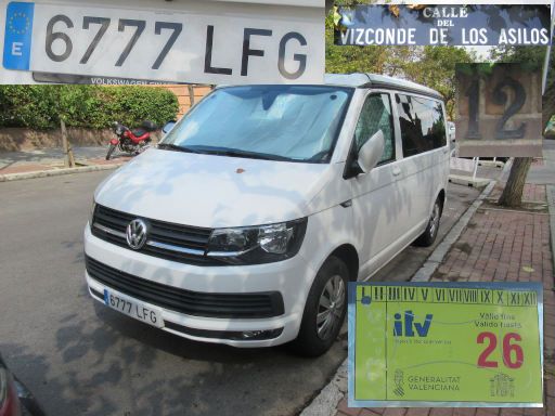 Veh&iacute;culos abandonados, verlassene Fahrzeuge, Madrid, Spanien, Volkswagen California, Kennzeichen 6777 LFG, Erstzulassung Januar 2020, Calle Vizconde de los Asilos 12, 28027 Madrid im Oktober 2026