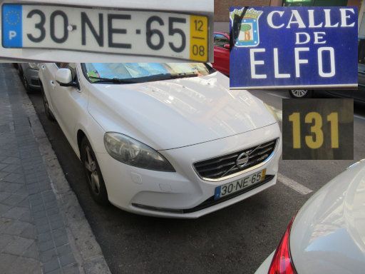 Veh&iacute;culos abandonados, verlassene Fahrzeuge, Madrid, Spanien, Volvo V40 D2, Kennzeichen Portugal 30 NE 65, VIN JYV1MV8481D2003434, Calle Elfo 131, 28027 Madrid im Oktober 2026