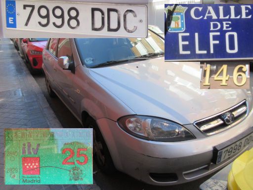 Veh&iacute;culos abandonados, verlassene Fahrzeuge, Madrid, Spanien, Daewoo Lacetti, Kennzeichen 7998 DDC, Erstzulassung November 2004, Calle Elfo 146, 28027 Madrid im Oktober 2026