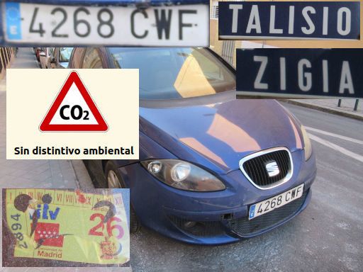 Veh&iacute;culos abandonados, verlassene Fahrzeuge, Madrid, Spanien, Seat Altea, Kennzeichen 4268 CWF, Erstzulassung Mai 2004, Calle Talisio / Calle Zigia, 28027 Madrid im September 2026