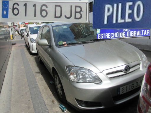 Veh&iacute;culos abandonados, verlassene Fahrzeuge, Madrid, Spanien, Toyota Corolla, Kennzeichen 6116 DJB, Erstzulassung Januar 2005, Calle Pileo / Calle Estrecho de Gibraltar, 28027 Madrid im September 2026