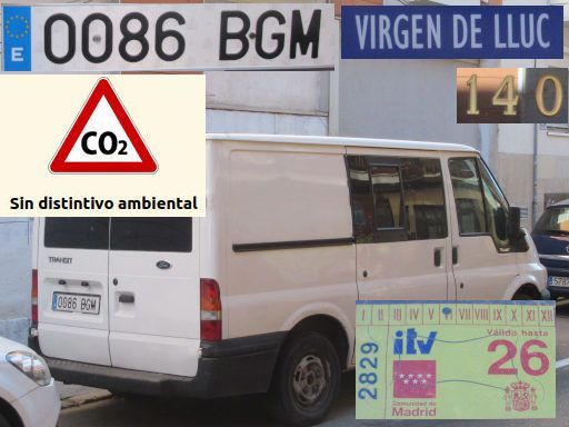 Veh&iacute;culos abandonados, verlassene Fahrzeuge, Madrid, Spanien, Ford Transit, Kennzeichen 0086 BGM, Erstzulassung M&auml;rz 2001, Calle Virgen de Lluc 140, 28027 Madrid im September 2026