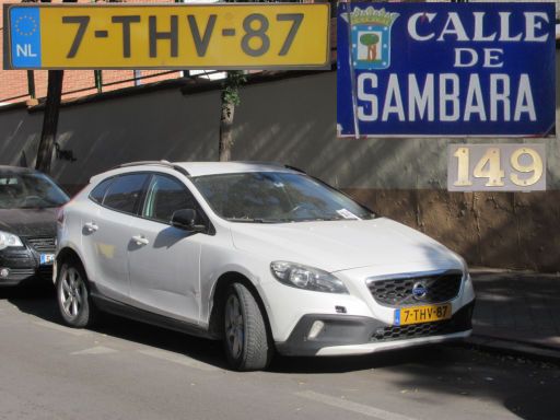 Veh&iacute;culos abandonados, verlassene Fahrzeuge, Madrid, Spanien, Volvo V40 D2, Kennzeichen Niederlande 7-THV-87, Erstzulassung unbekannt, Calle Sambara 149, 28027 Madrid am 24. September 2026 um 17:30 Uhr