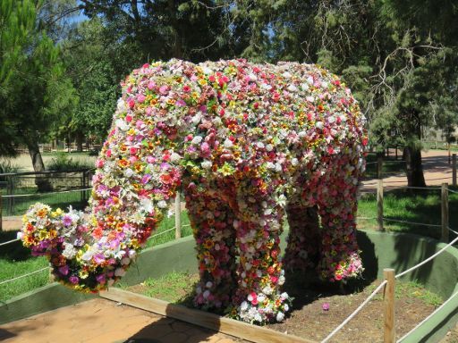 Zoo Aquarium, Madrid, Spanien, Elefant aus Blumen