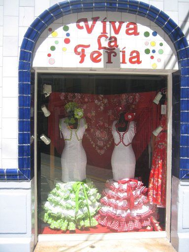 Málaga, Spanien, Flamenco Kleider Ladengeschäft in der Altstadt