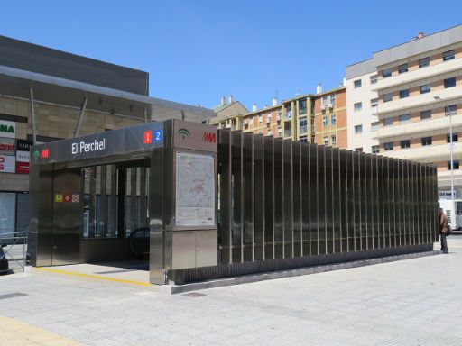 Metro, Málaga, Spanien, Station El Perchel Linie 1 Rot und Linie 2 Blau