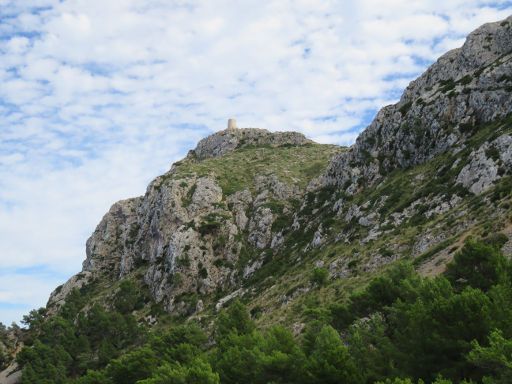 Mallorca, Spanien, Aussichtspunkt Formentor, Blick zum Wachturm Talaia d’Albercuix