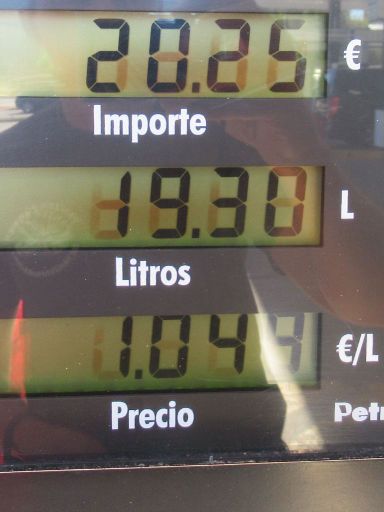 Grúas La Ermita, Marbella, Estepona, Spanien, LPG Autogas vollgetankt 19,3 Liter