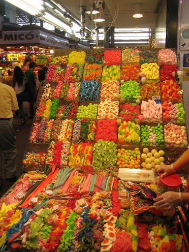 Mercat de la Boqueria, Barcelona, Spanien, Süßigkeiten