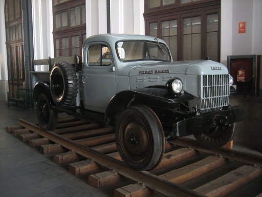 Museo del Ferrocarril, Eisenbahnmuseum, Madrid, Spanien, Baustellenfahrzeug