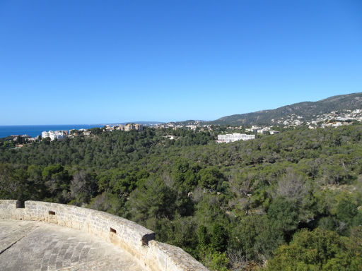 Castell de Bellver, Palma de Mallorca, Mallorca, Spanien, Ausblick Richtung Magalluf