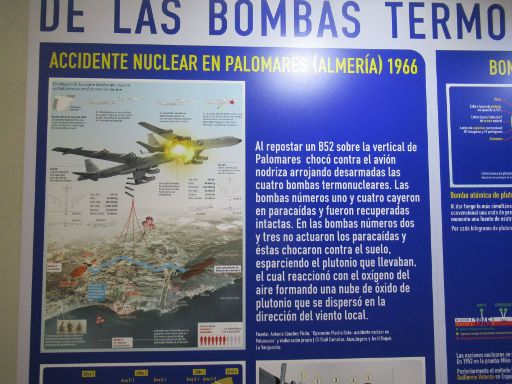 US Air Force Atomwaffen Unfall, Palomares, Spanien, Informationen im Museo de Aeronáutica y Astronáutica in Madrid, Spanien