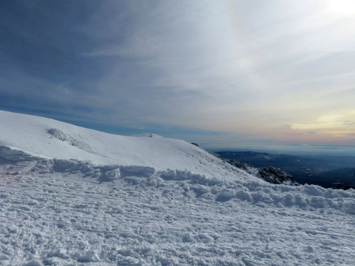 Skigebiet, Puerto de Navacerrada, Zona alta, Spanien, Ausblick Bergstation Guarramillas Richtung Madrid