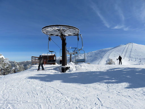 Skigebiet, Puerto de Navacerrada, Zona baja, Spanien, Telégrafo II Bergstation Sessellift