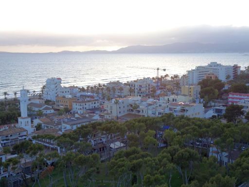 Hotel Obelisco, Bar Dachterrasse, S’Arenal, Mallorca, Spanien, Ausblick Richtung Palma de Mallorca