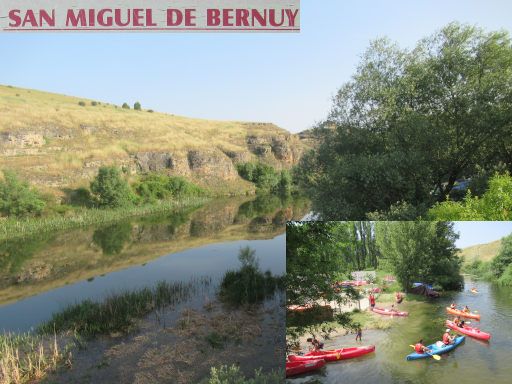II. Travesía a nado de las Hoces del Duratón, Schwimmwettbewerb 2025, San Miguel de Bernuy, Spanien, Río Duratón,mit Kanus 