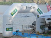 Lago de Sanabria, Schwimmwettbewerb 2021, Galende, Provinz Zamora, Spanien, Start– Zielbereich am Ufer