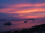 Sant Antoni de Portmany, Ibiza, Spanien, Sonnenuntergang im September