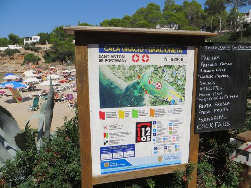 Sant Antoni, Ibiza, Spanien, Strände und Buchten, Informationen am Cala Gració