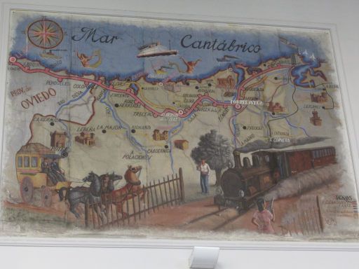 Museo Cántabro del Ferrocarril, Santander, Spanien, historische Karte